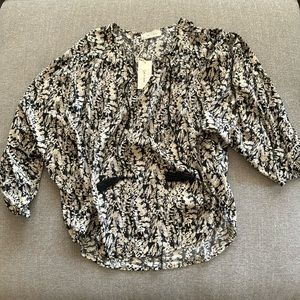 Black and cream blouse